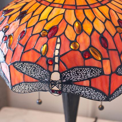 Endon 64093 - Bordslampa Tiffany DRAGONFLY 2xE27/60W/230V Ø 41 cm