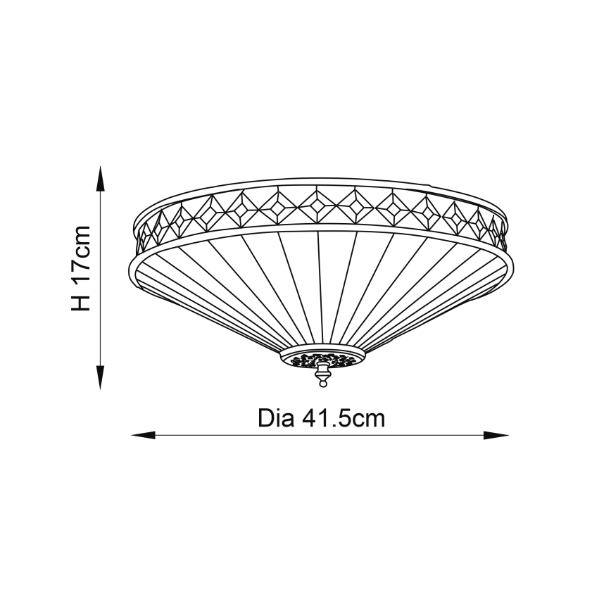 Endon 64145 - Taklampa Tiffany FARGO 2xE27/60W/230V Ø 41,5 cm