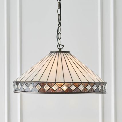 Endon 64147 - Taklampa med kedja Tiffany FARGO 1xE27/60W/230V Ø 50 cm