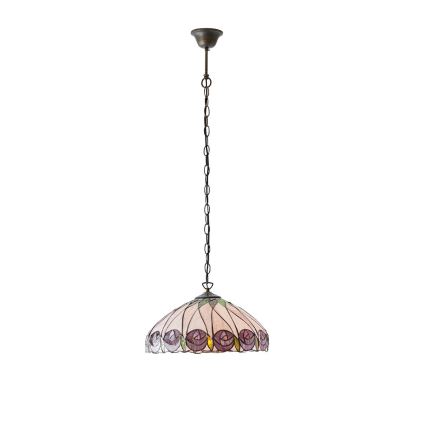 Endon 64176 - Taklampa med kedja Tiffany HUTCHINSON 1xE27/60W/230V Ø 40 cm