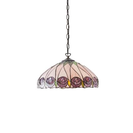 Endon 64176 - Taklampa med kedja Tiffany HUTCHINSON 1xE27/60W/230V Ø 40 cm