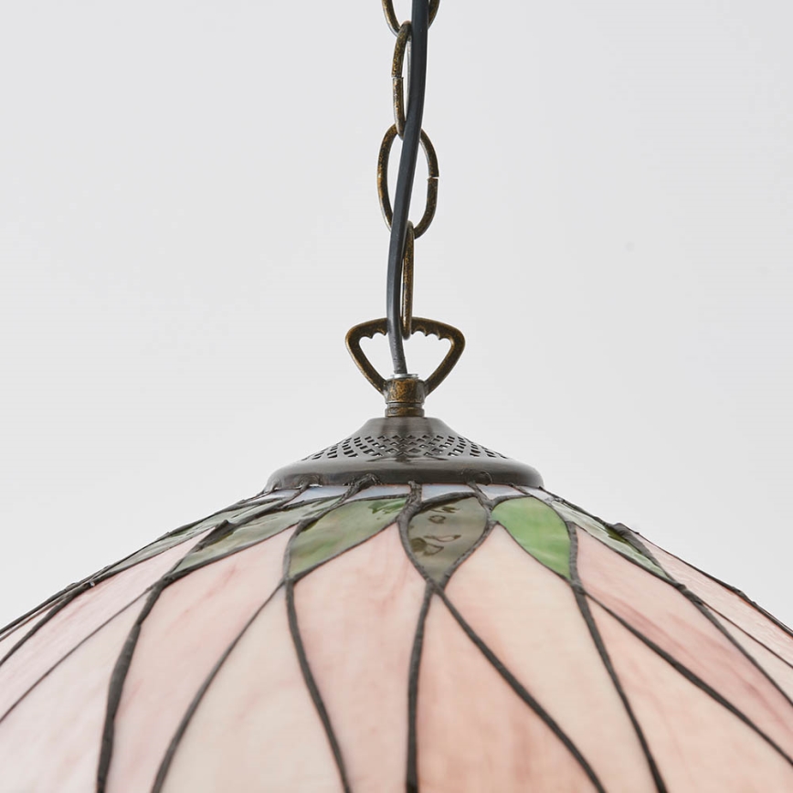 Endon 64176 - Taklampa med kedja Tiffany HUTCHINSON 1xE27/60W/230V Ø 40 cm
