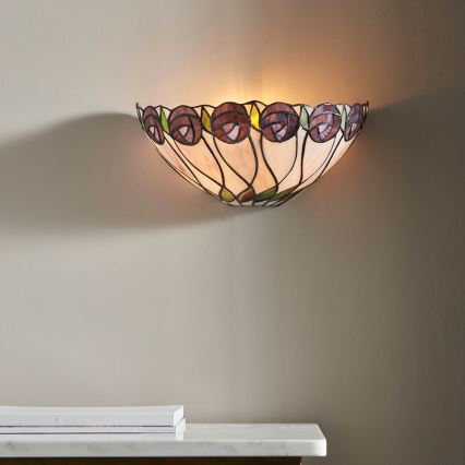 Endon 64178 - Vägglampa Tiffany HUTCHINSON 1xE14/40W/230V