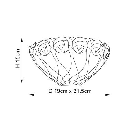 Endon 64178 - Vägglampa Tiffany HUTCHINSON 1xE14/40W/230V