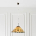 Endon 64194 - Tiffany-ljuskrona JAMELIA, kedjeupphängd, 3xE27/60W/230V Ø 50 cm