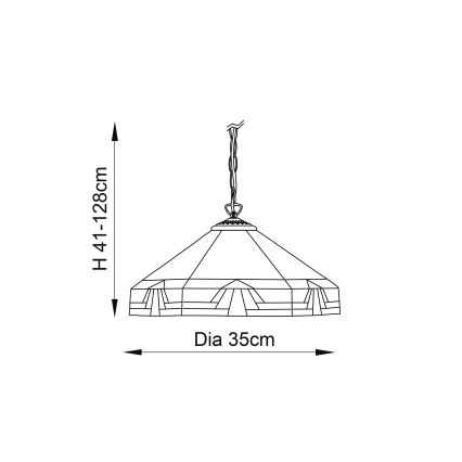 Endon 64285 - Taklampa med kedja Tiffany NEVADA 1xE27/60W/230V Ø 35 cm