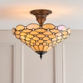 Endon 64300 - Påbyggd taklampa Tiffany PEARL 3xE27/60 W/230 V Ø 37 cm