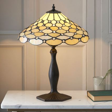 Endon 64301 - Bordslampa Tiffany PEARL 1xE27/60W/230V diam. 37 cm