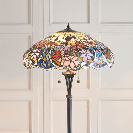 Endon 64323 - Golvlampa Tiffany SULLIVAN 2xE27/60W/230V Ø 56 cm