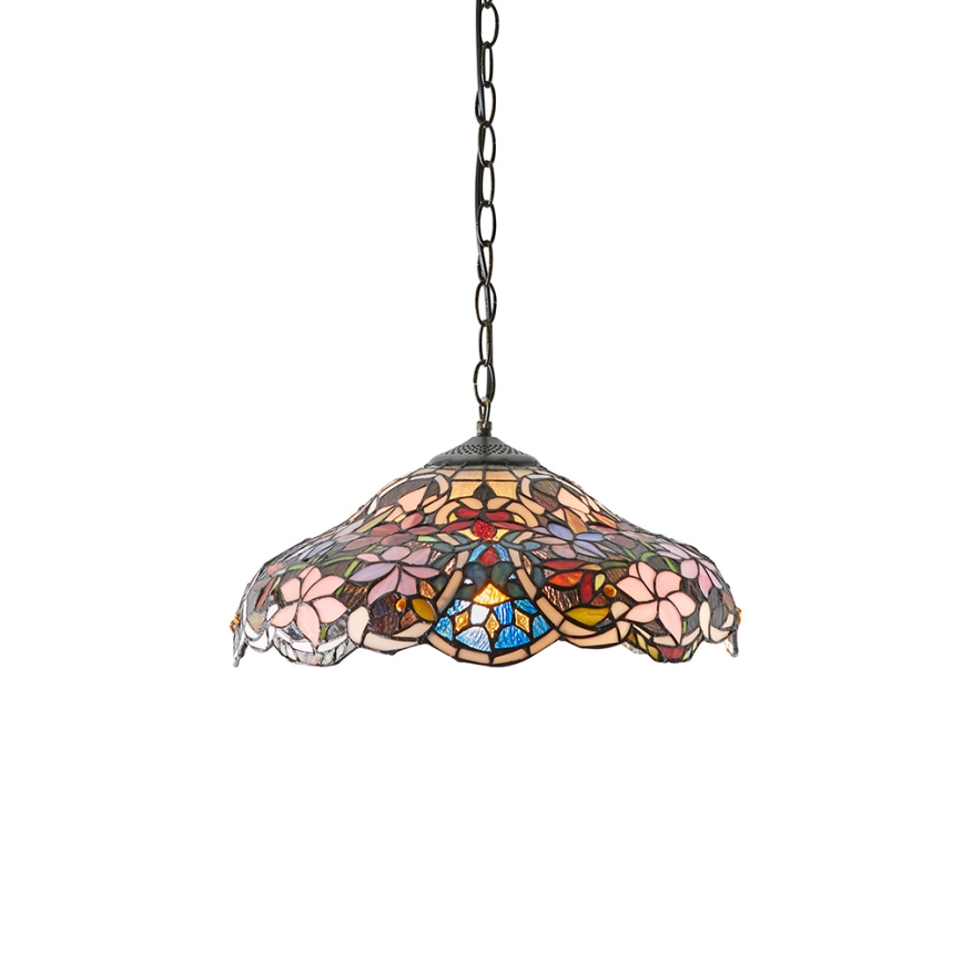 Endon 64325 - Taklampa med kedja Tiffany SULLIVAN 1xE27/60W/230V Ø 40 cm