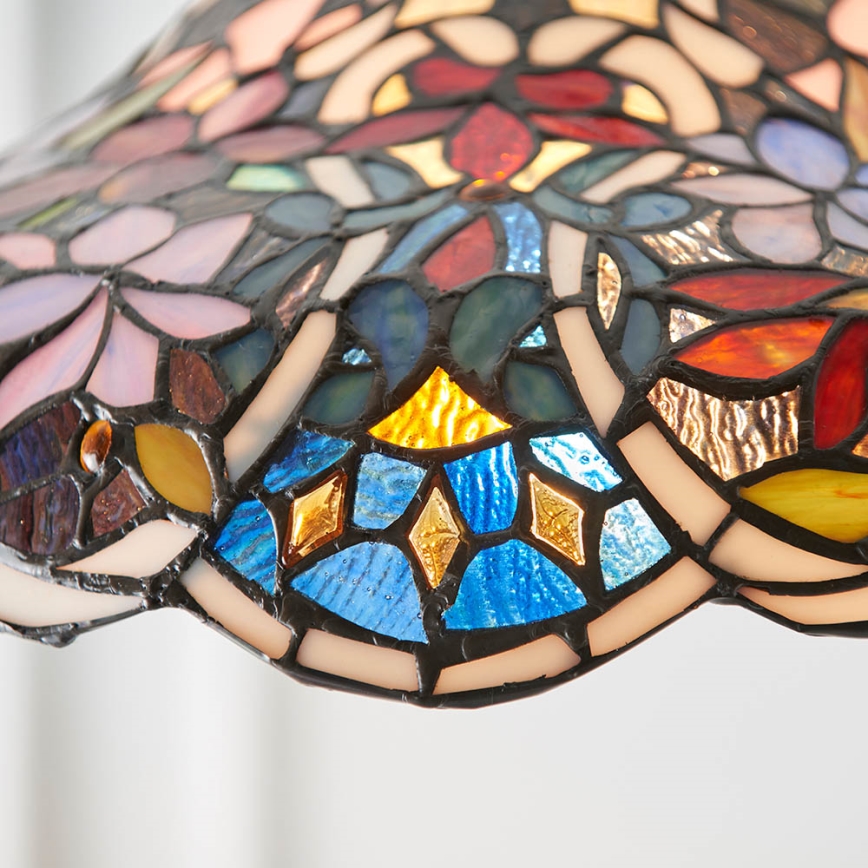 Endon 64325 - Taklampa med kedja Tiffany SULLIVAN 1xE27/60W/230V Ø 40 cm