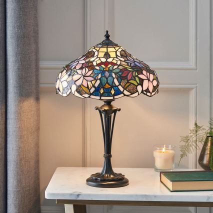 Endon 64327 - Bordslampa Tiffany SULLIVAN 2xE14/40W/230V Ø 30 cm
