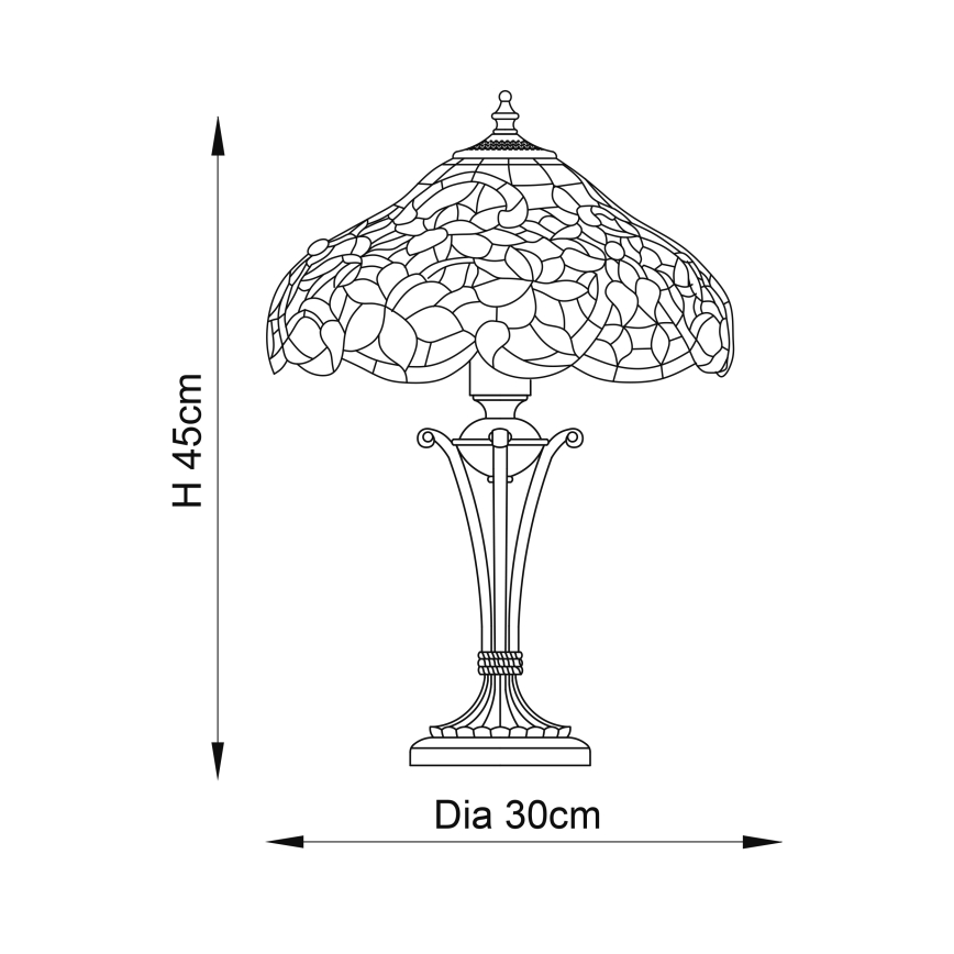 Endon 64327 - Bordslampa Tiffany SULLIVAN 2xE14/40W/230V Ø 30 cm