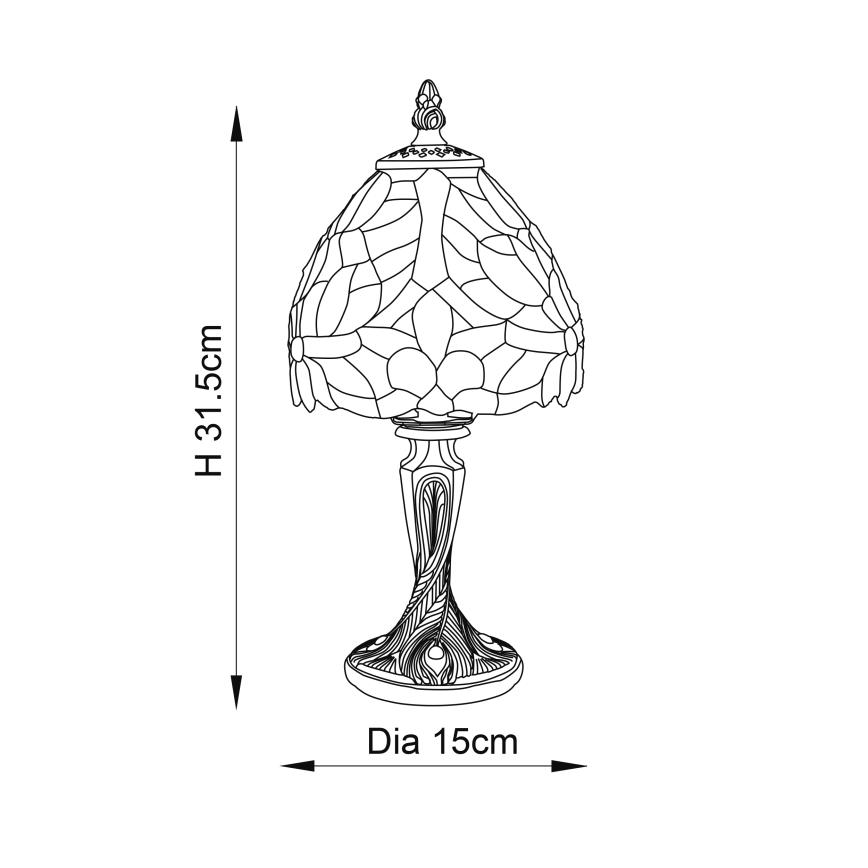 Endon 64331 - Bordslampa Tiffany SYLVETTE 1xE14/40W/230V Ø 15 cm
