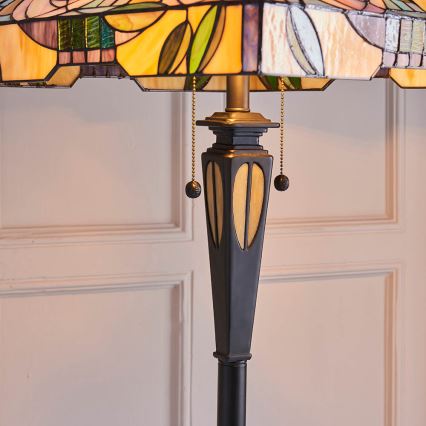 Endon 64383 - Golvlampa Tiffany WILLIOW 2xE27/60W/230V Ø 42,5 cm