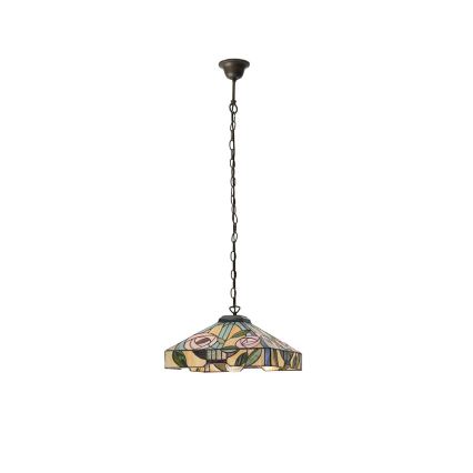 Endon 64385 - Taklampa med kedja Tiffany WILLOW 1xE27/60W/230V Ø 35 cm