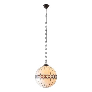 Endon 67045 - Taklampa med kedja Tiffany FARGO 1xE27/60W/230V Ø 40 cm