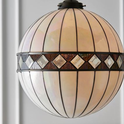 Endon 67045 - Taklampa med kedja Tiffany FARGO 1xE27/60W/230V Ø 40 cm