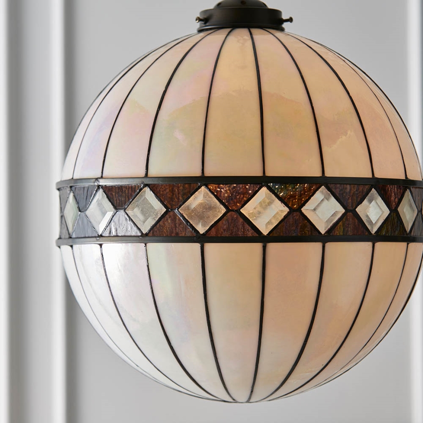 Endon 67045 - Taklampa med kedja Tiffany FARGO 1xE27/60W/230V Ø 40 cm