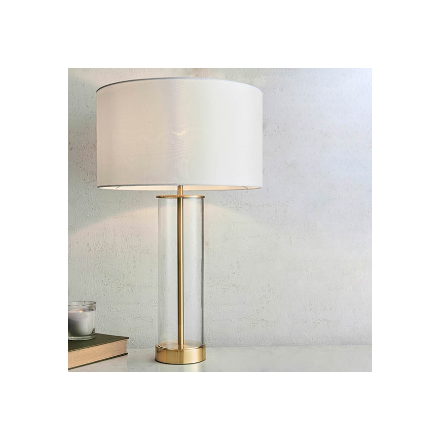 Endon 68802 - Dimmbar touchstyrd bordslampa LESSINA 1xE27/10W/230V guld/vit