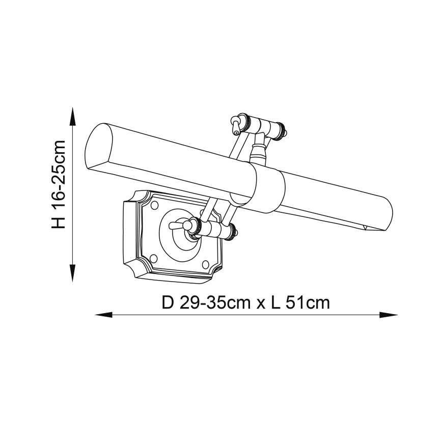 Endon 69833 - Tavelampa WINCHESTER 2xE14/6W/230V 51 cm mässing