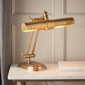 Endon 69834 - Bordslampa WINCHESTER 2xE14/6W/230V mässing