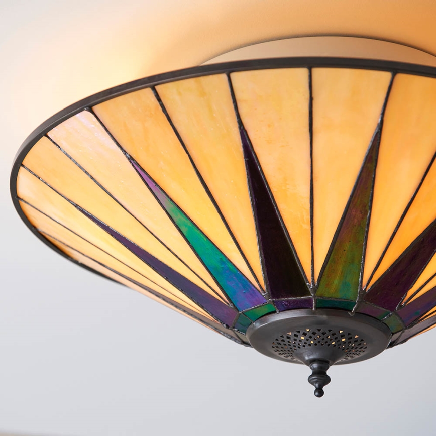 Endon 70240 - Taklampa Tiffany DARK STAR 2xE27/40W/230V Ø 49 cm