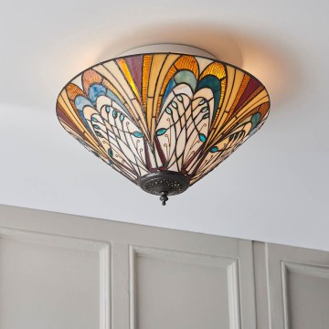 Endon 70241 - Taklampa Tiffany HECTOR 2xE27/60W/230V Ø 40 cm