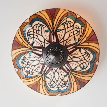 Endon 70241 - Taklampa Tiffany HECTOR 2xE27/60W/230V Ø 40 cm