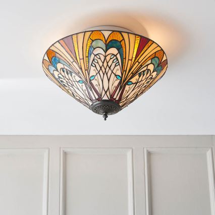 Endon 70241 - Taklampa Tiffany HECTOR 2xE27/60W/230V Ø 40 cm