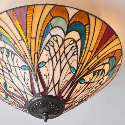 Endon 70241 - Taklampa Tiffany HECTOR 2xE27/60W/230V Ø 40 cm