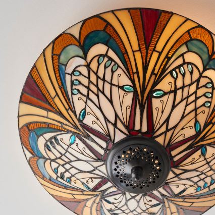 Endon 70241 - Taklampa Tiffany HECTOR 2xE27/60W/230V Ø 40 cm
