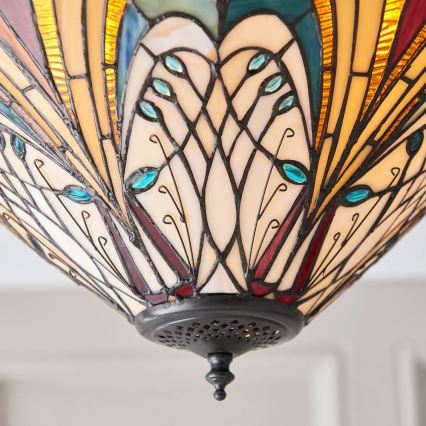 Endon 70241 - Taklampa Tiffany HECTOR 2xE27/60W/230V Ø 40 cm