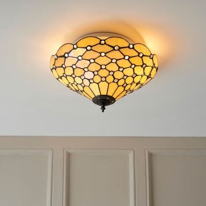 Endon 70242 - Taklampa Tiffany PEARL 2xE27/60W/230V Ø 37 cm