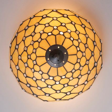 Endon 70242 - Taklampa Tiffany PEARL 2xE27/60W/230V Ø 37 cm