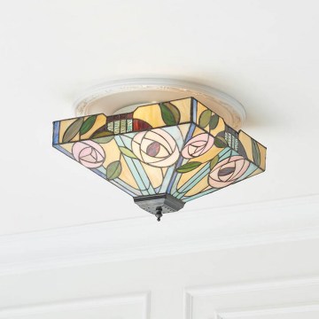 Endon 70699 - Taklampa Tiffany WILLOW 2xE27/60W/230V 35x35 cm