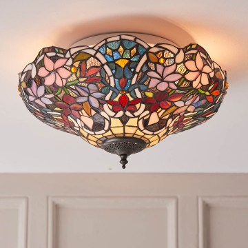 Endon 70709 - Taklampa Tiffany SULLIVAN 2xE27/60W/230V Ø 40 cm