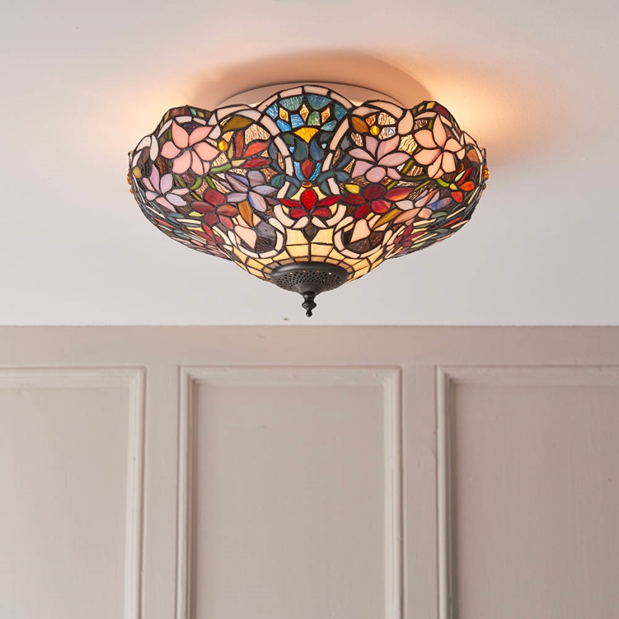Endon 70709 - Taklampa Tiffany SULLIVAN 2xE27/60W/230V Ø 40 cm