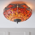 Endon 70721 - Taklampa Tiffany DRAGONFLY 2xE27/60W/230V Ø 41 cm
