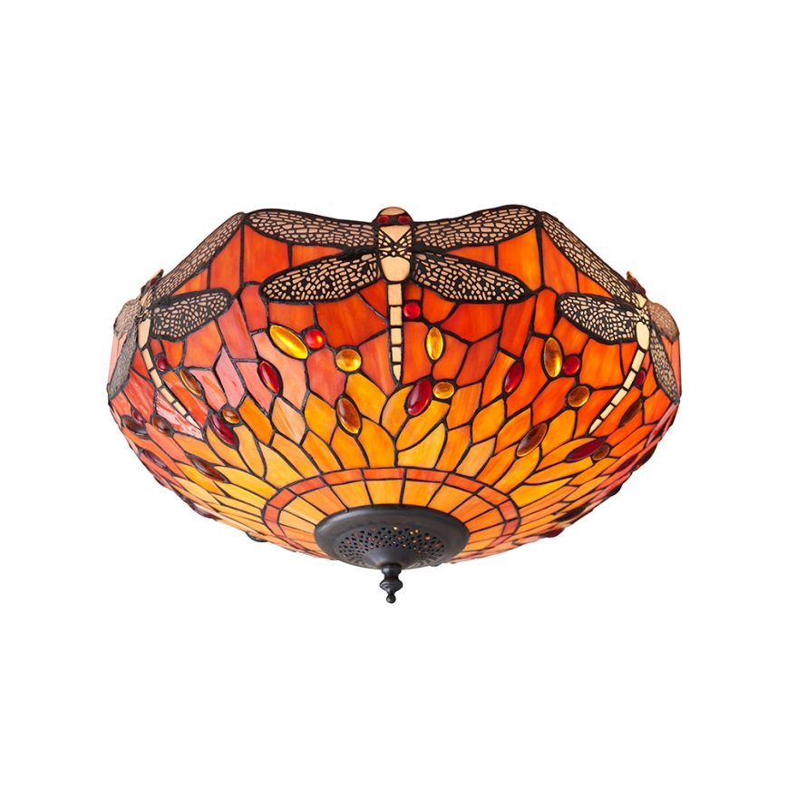 Endon 70721 - Taklampa Tiffany DRAGONFLY 2xE27/60W/230V Ø 41 cm
