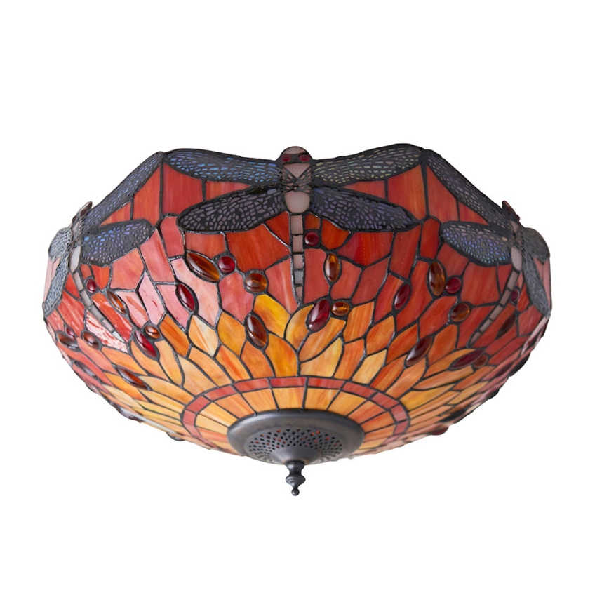 Endon 70721 - Taklampa Tiffany DRAGONFLY 2xE27/60W/230V Ø 41 cm