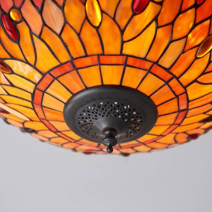 Endon 70721 - Taklampa Tiffany DRAGONFLY 2xE27/60W/230V Ø 41 cm