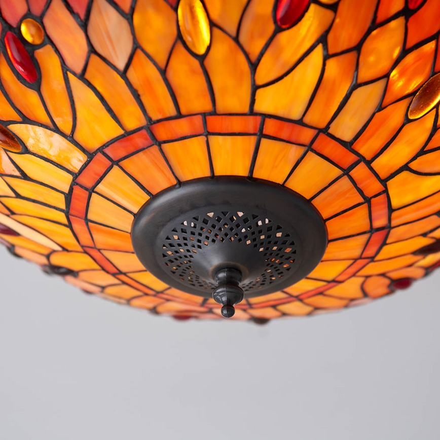 Endon 70721 - Taklampa Tiffany DRAGONFLY 2xE27/60W/230V Ø 41 cm