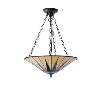 Endon 70754 - Hänglampa med kedja Tiffany DARK STAR 3xE27/60W/230V Ø 49 cm