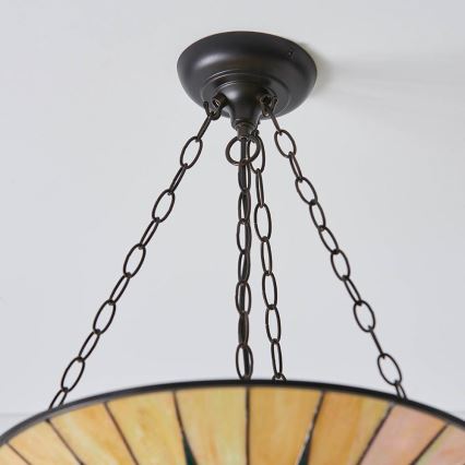 Endon 70754 - Hänglampa med kedja Tiffany DARK STAR 3xE27/60W/230V Ø 49 cm