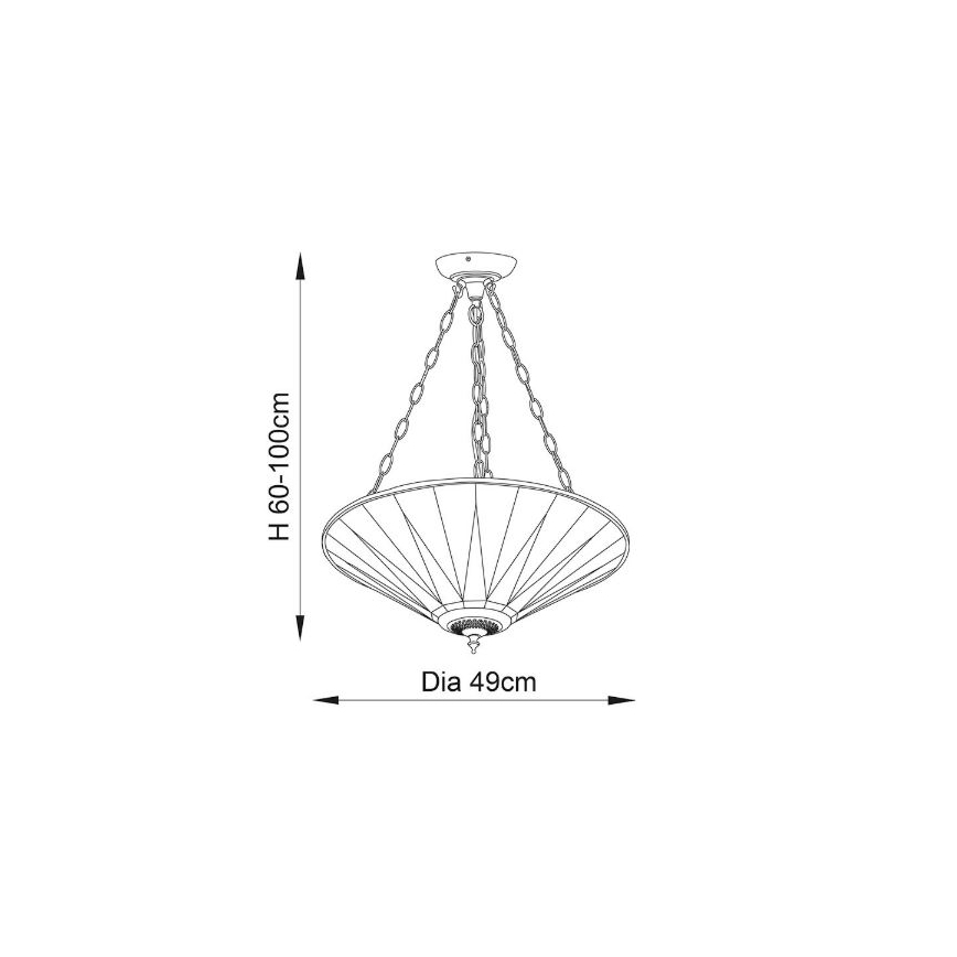 Endon 70754 - Hänglampa med kedja Tiffany DARK STAR 3xE27/60W/230V Ø 49 cm