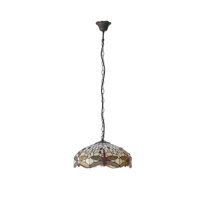 Endon 70824 - Ljuskrona med kedja Tiffany DRAGONFLY 3xE27/60W/230V Ø 41 cm