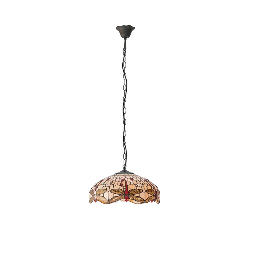 Endon 70824 - Ljuskrona med kedja Tiffany DRAGONFLY 3xE27/60W/230V Ø 41 cm