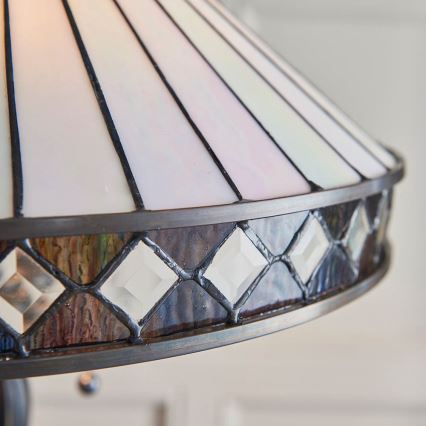 Endon 70936 - Golvlampa Tiffany FARGO 2xE27/60W/230V Ø 50 cm