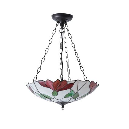 Endon 70946 - Takpendel med kedja Tiffany BOTANICA 3xE27/60W/230V Ø 45 cm